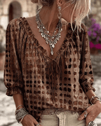 Bevelyn - Blusa de lunares con cordones y tacto suave