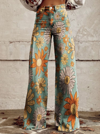 Pantalones palazzo con estampado floral