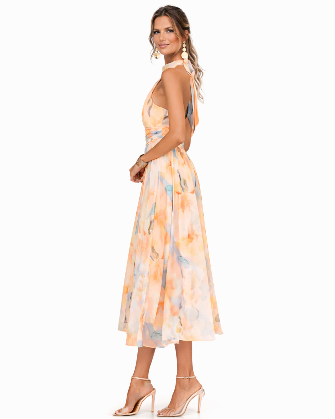 Aurora - Vestido halter elegancia atemporal en lujoso satén