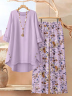 Rosette - Conjunto de túnica de capas ligera y pantalón de pernera ancha
