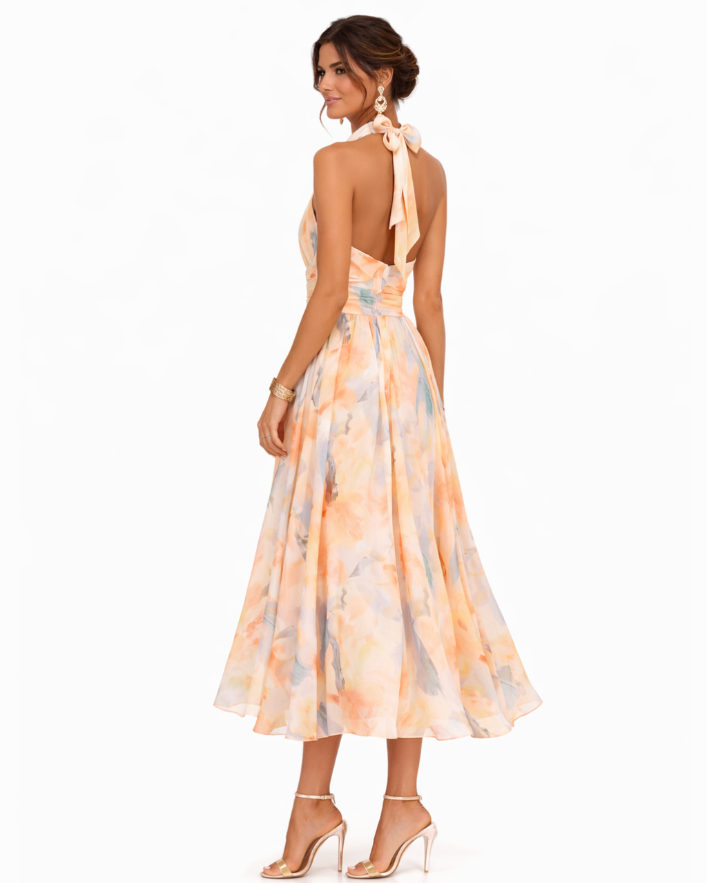 Aurora - Vestido halter elegancia atemporal en lujoso satén