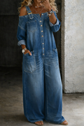 Stephanie | Mono de Denim Sin Hombros