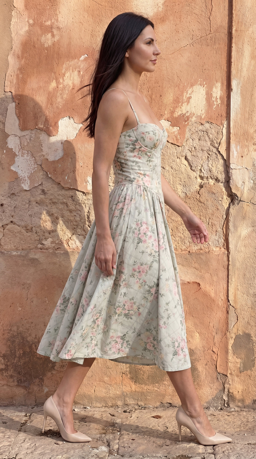Vestido midi con corsé Odette