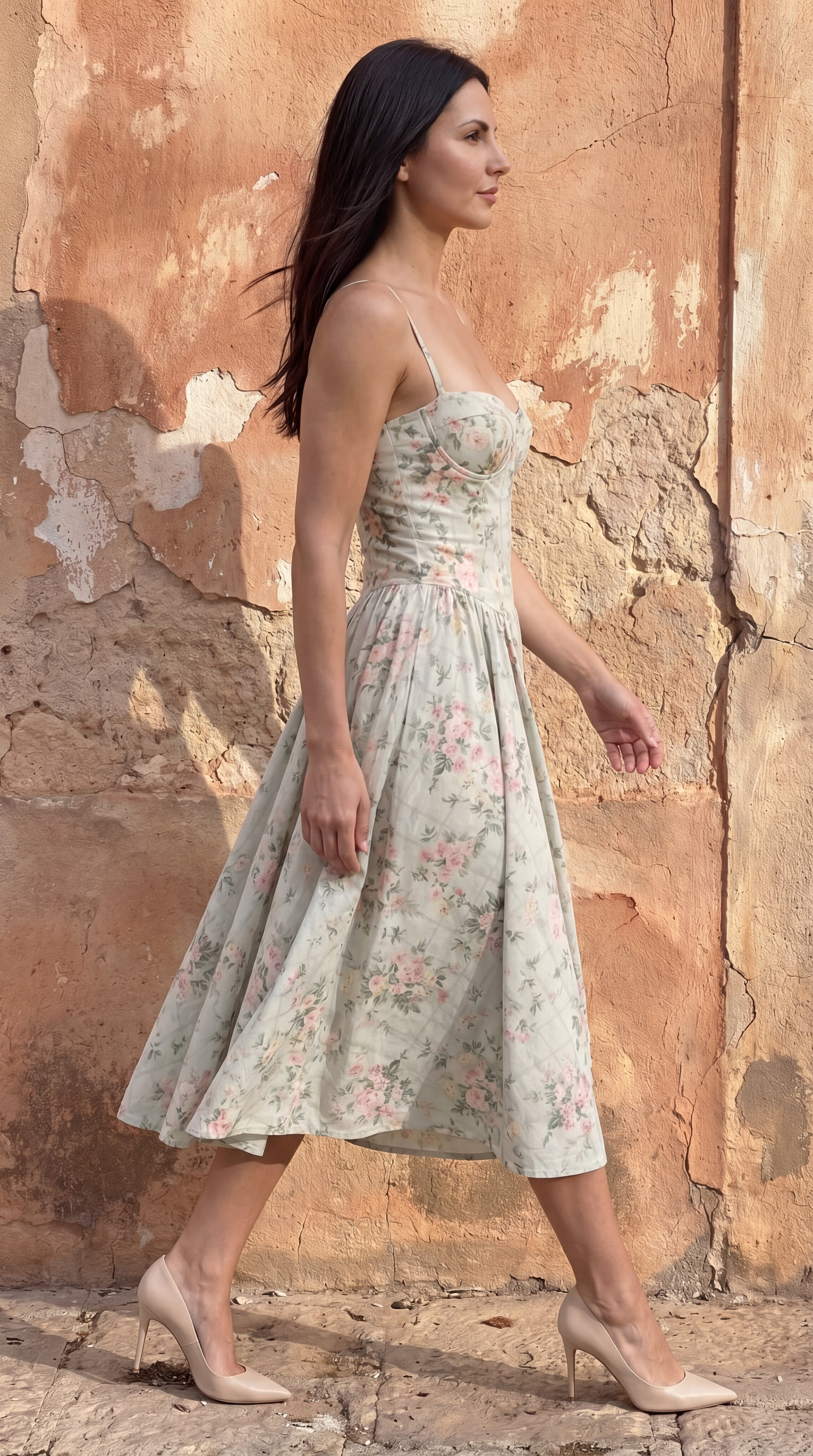 Vestido midi con corsé Odette