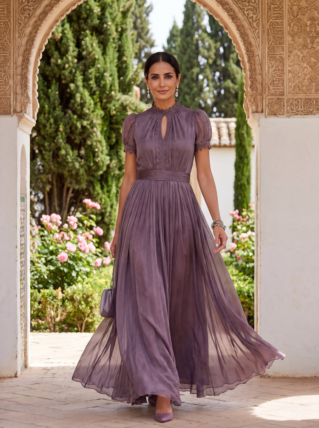 Fabiola - Vestido largo de tejido de lujo