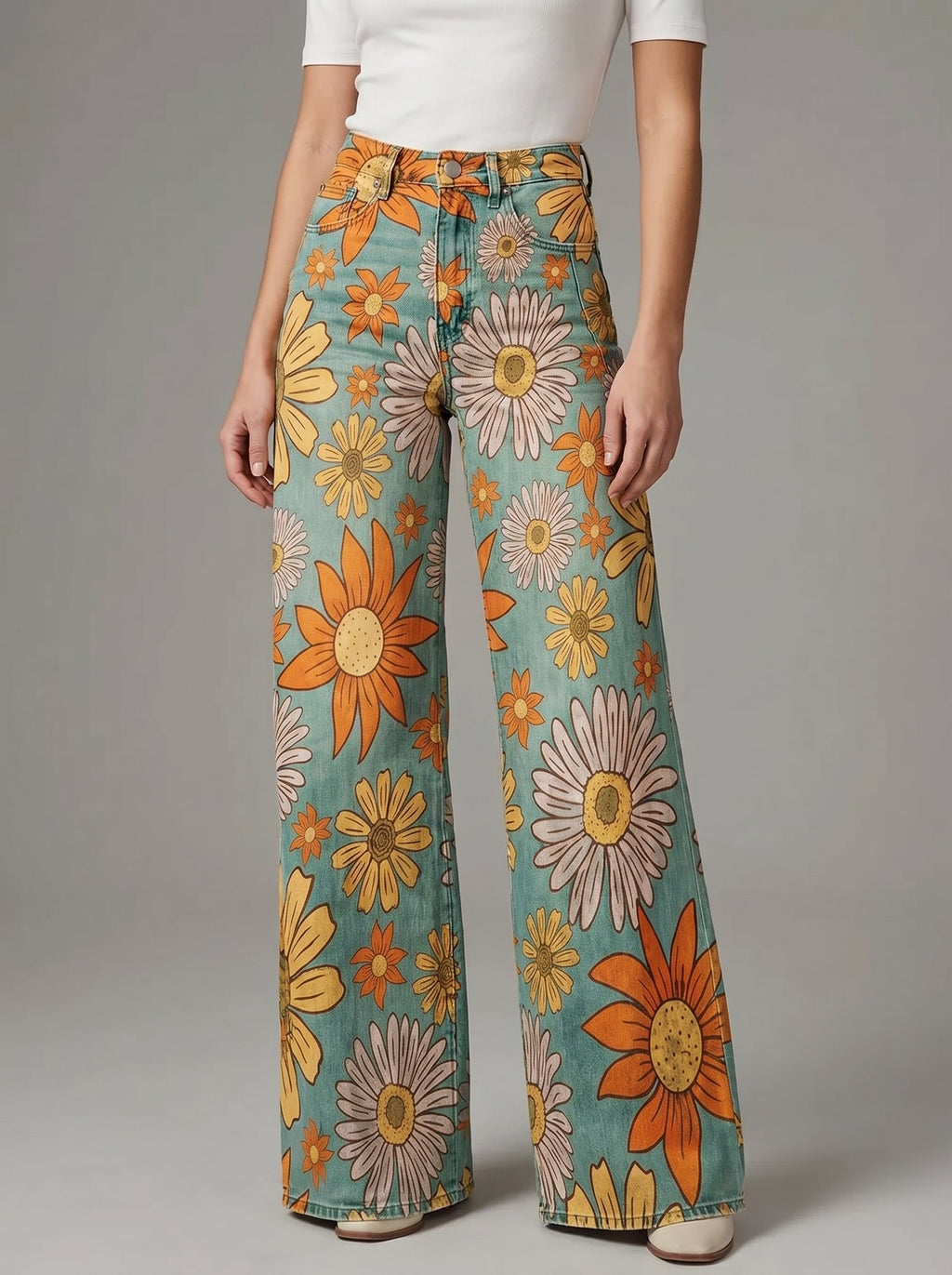 Pantalones palazzo con estampado floral
