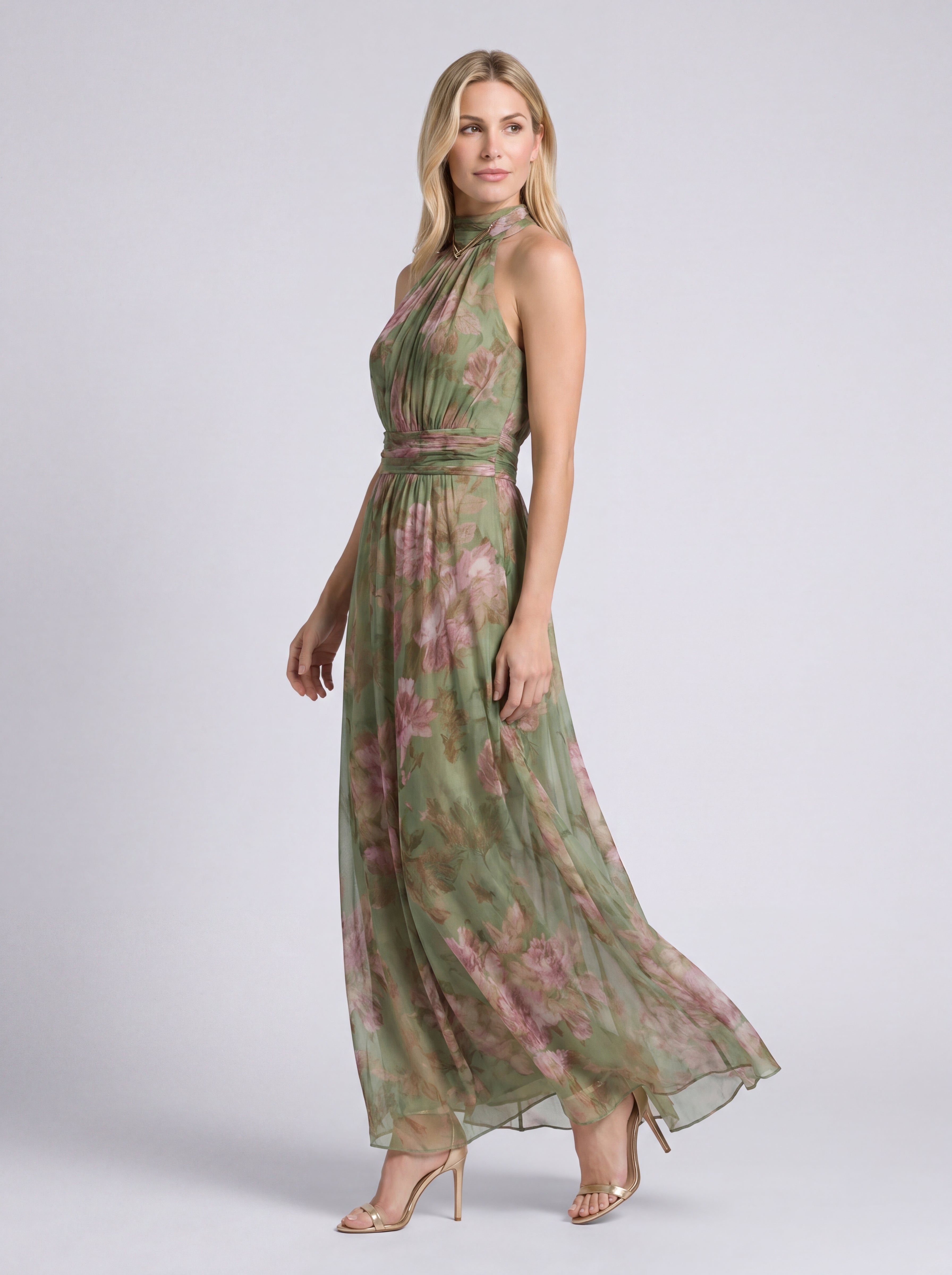 Vestido elegante de verano con estampado floral