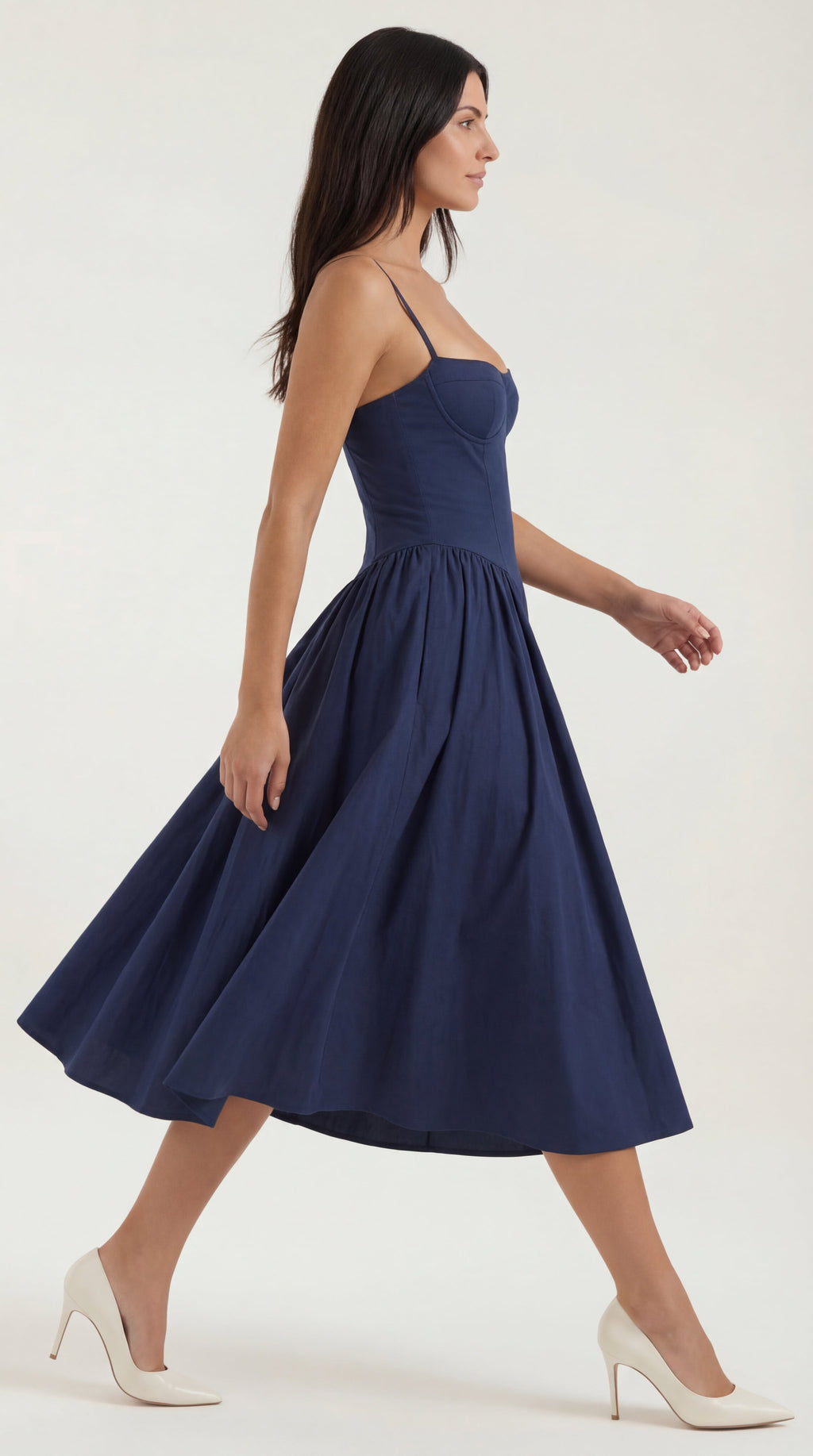 Vestido midi con corsé Odette