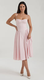 Vestido midi con corsé Odette