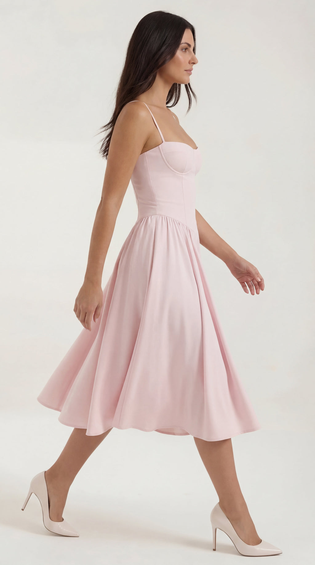 Vestido midi con corsé Odette
