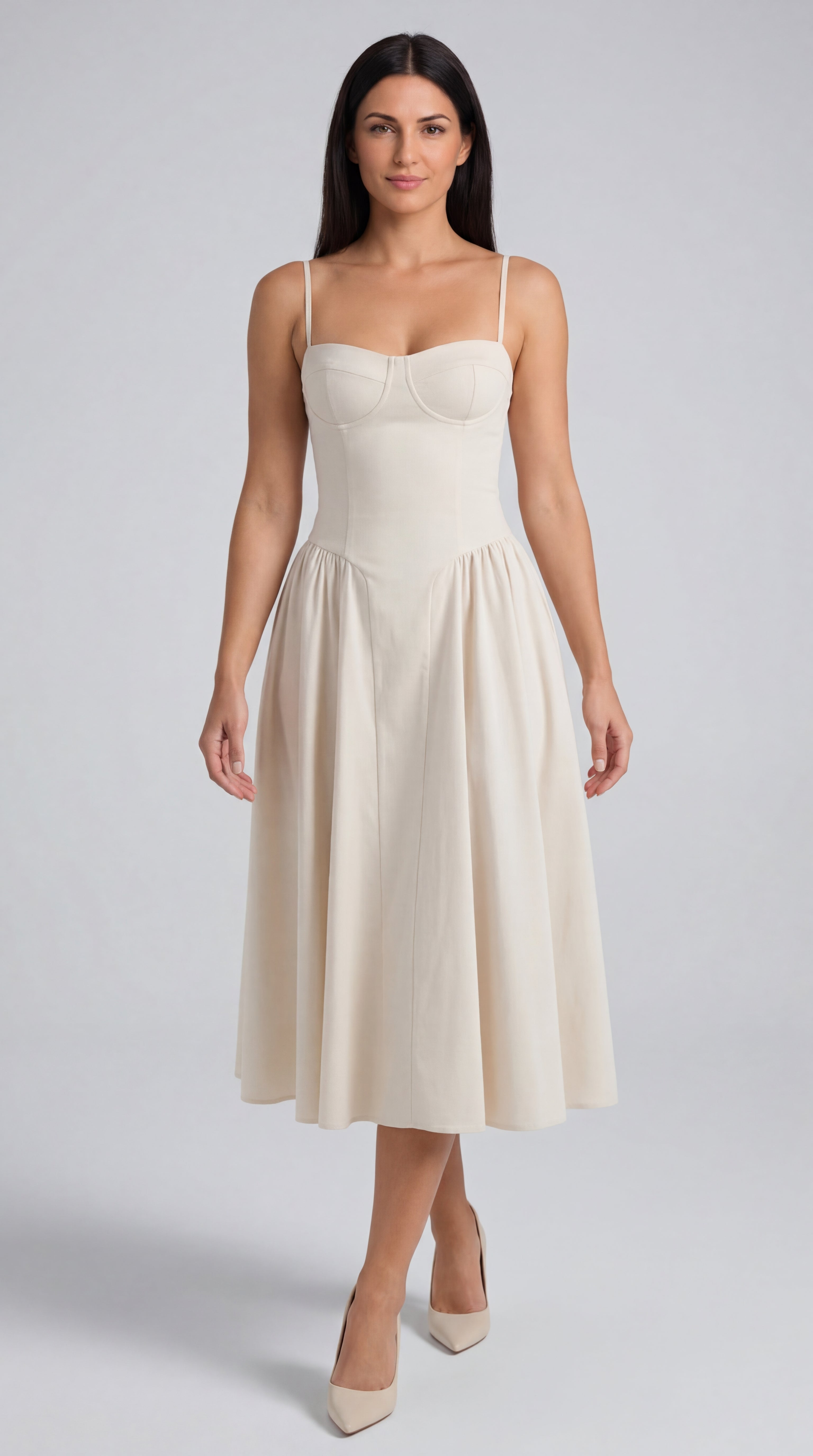 Vestido midi con corsé Odette