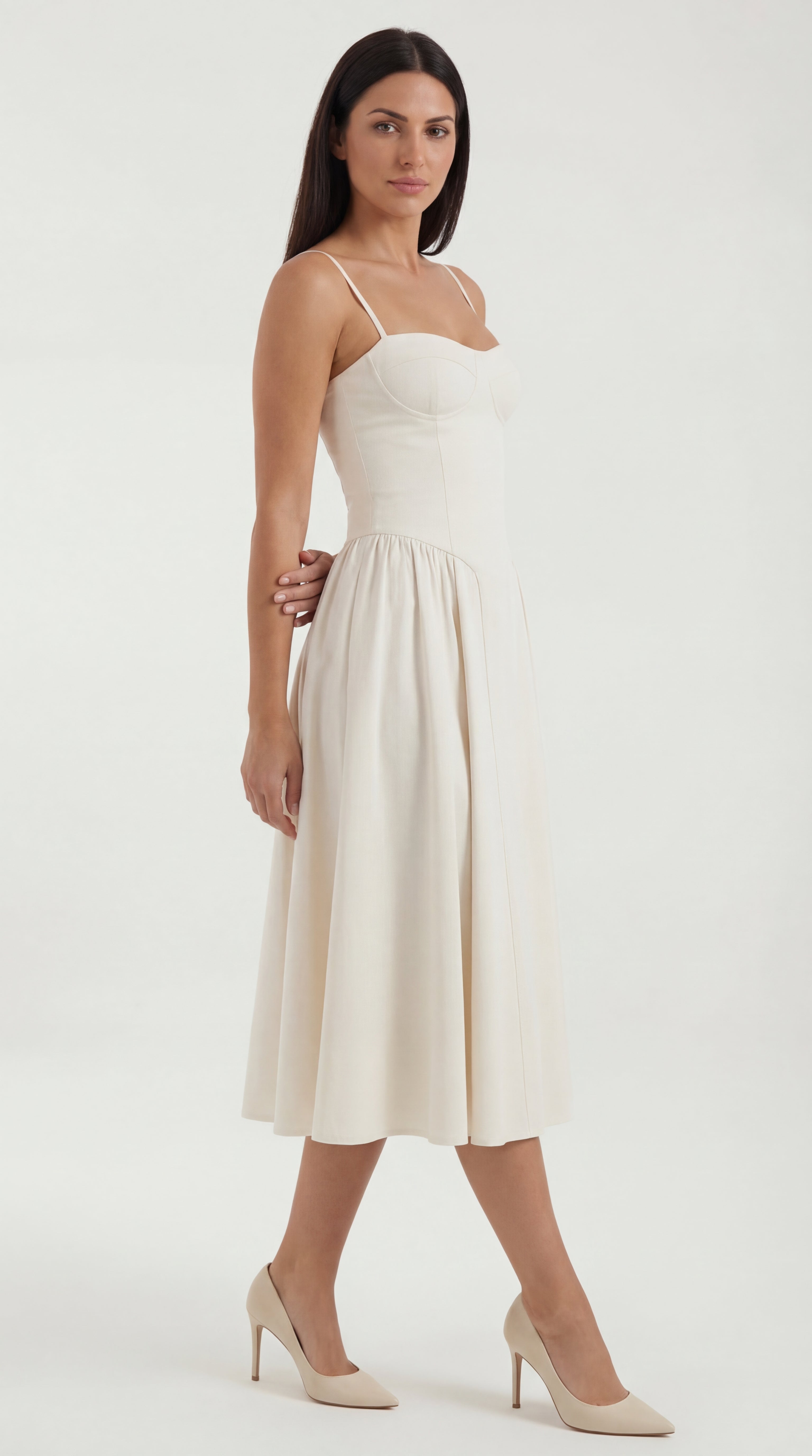 Vestido midi con corsé Odette