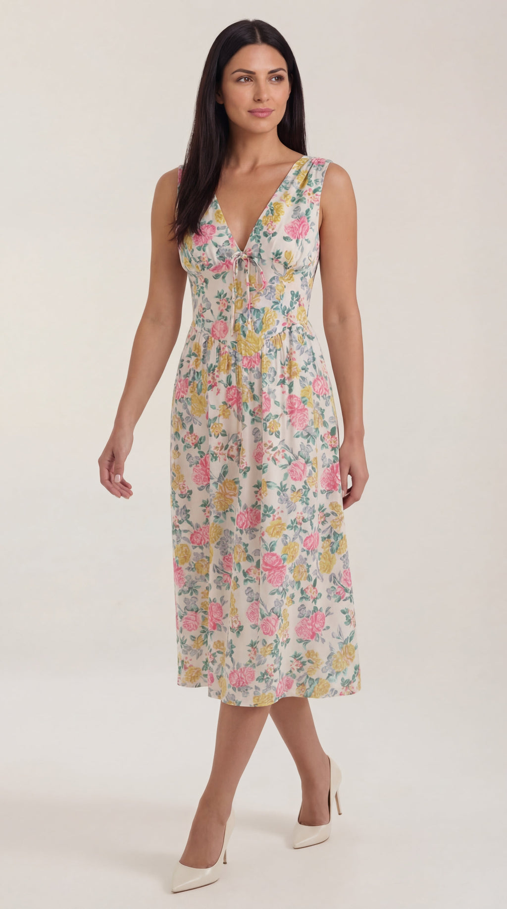 Vestido midi con escote en V Cassiopeia