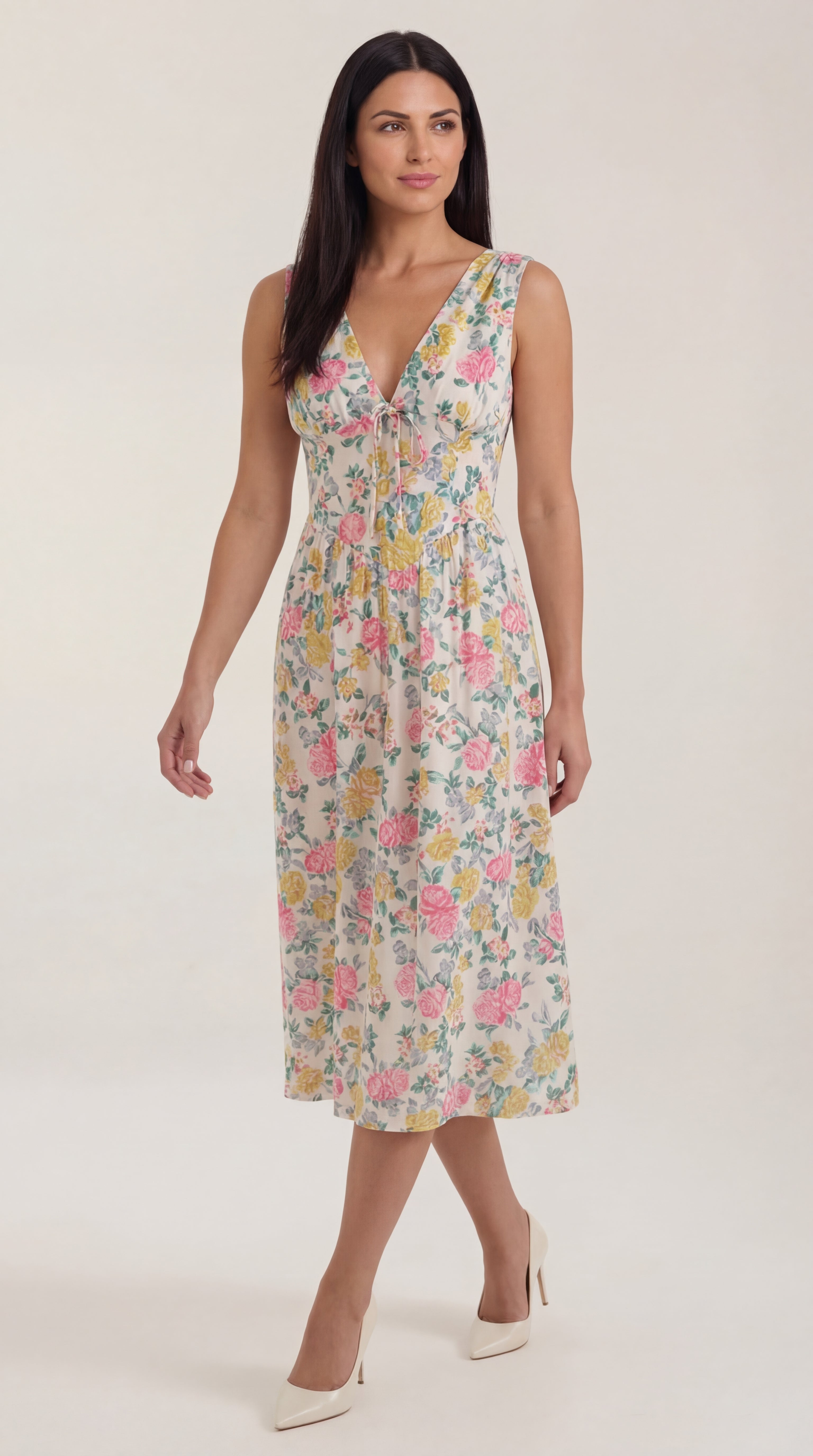 Vestido midi con escote en V Cassiopeia