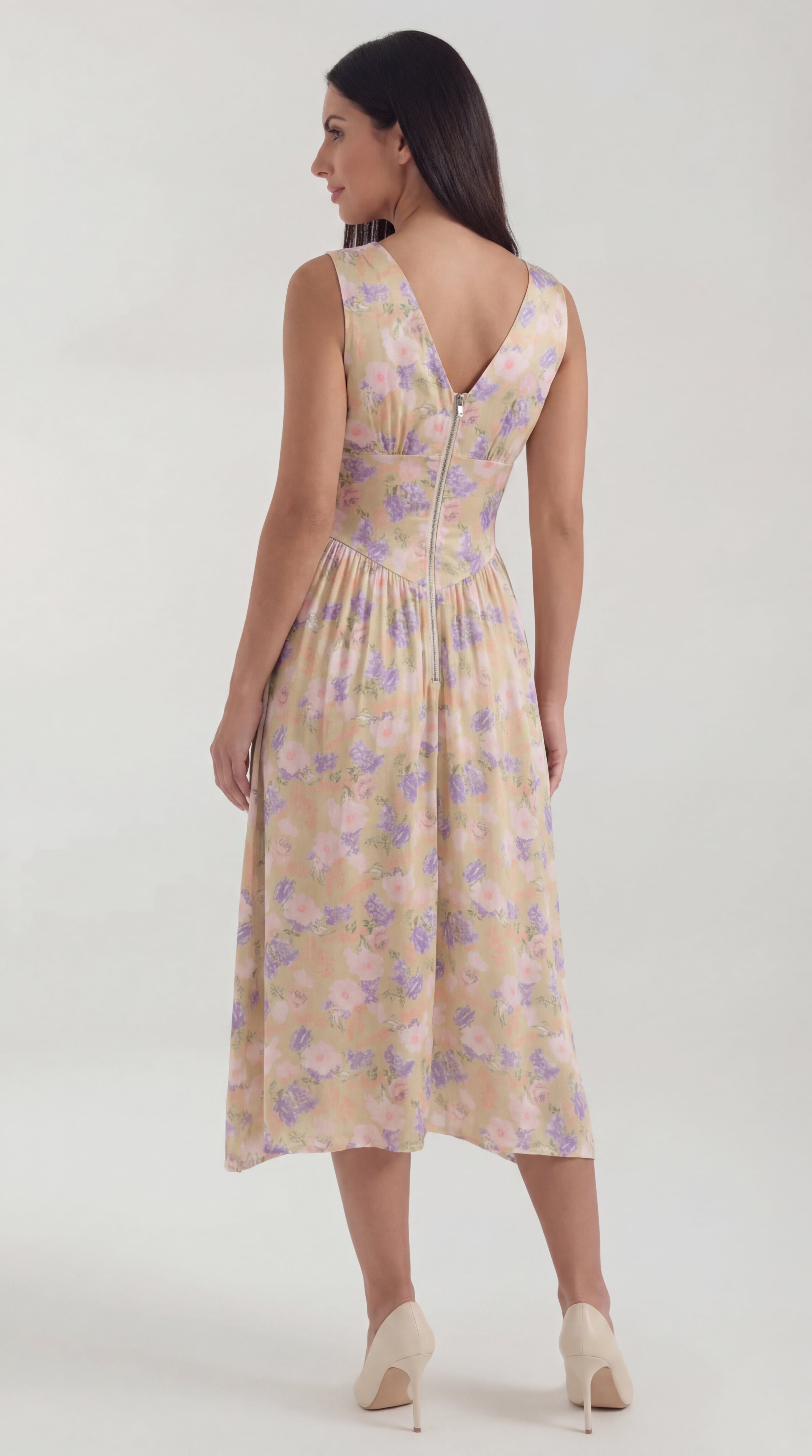 Vestido midi con escote en V Cassiopeia