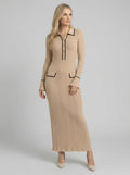 Vestido largo ajustado de punto Josephine