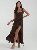 Vestido largo de Susan con volantes