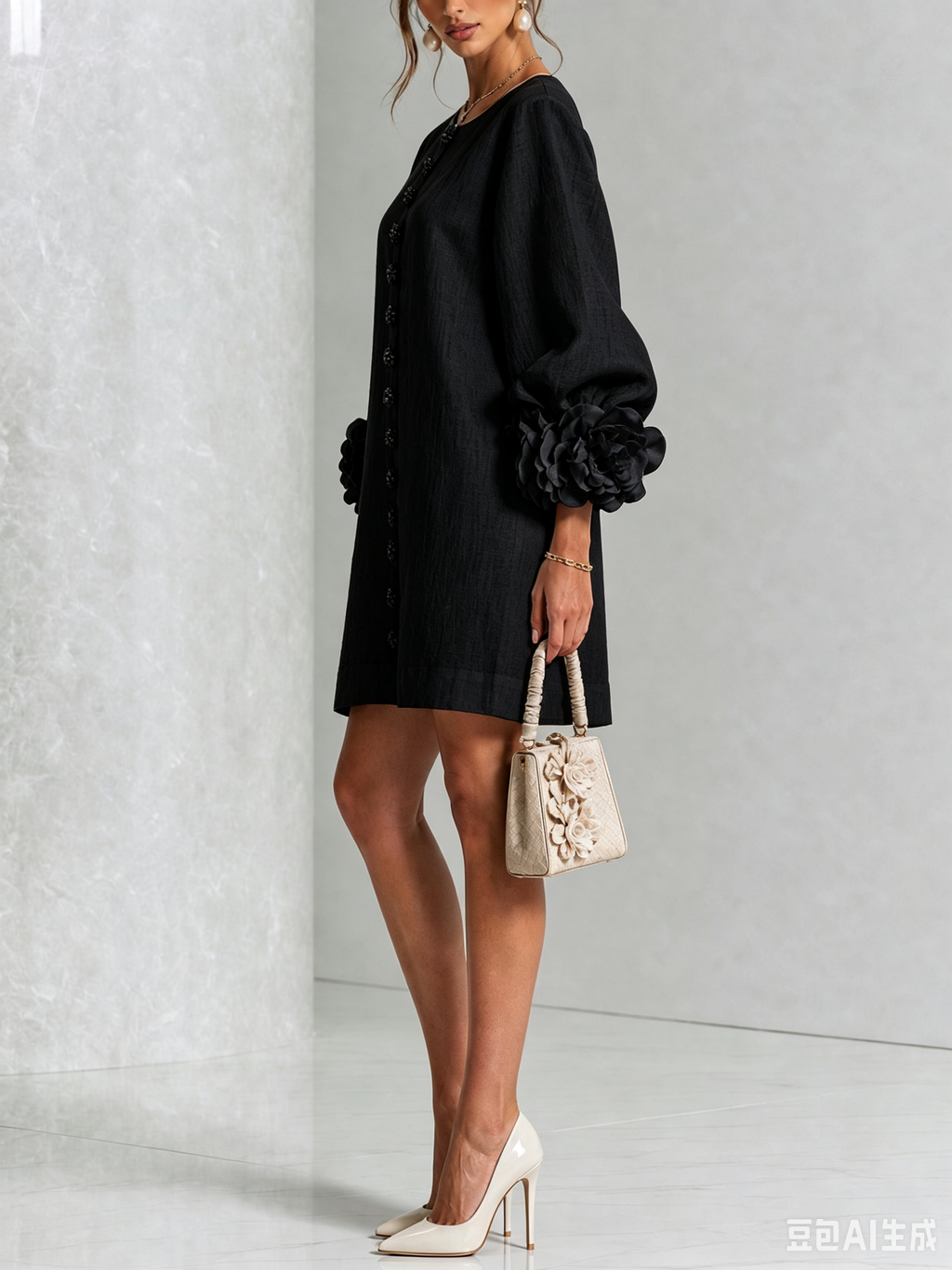 Flor | Minivestido con estampado floral y cierre de botones