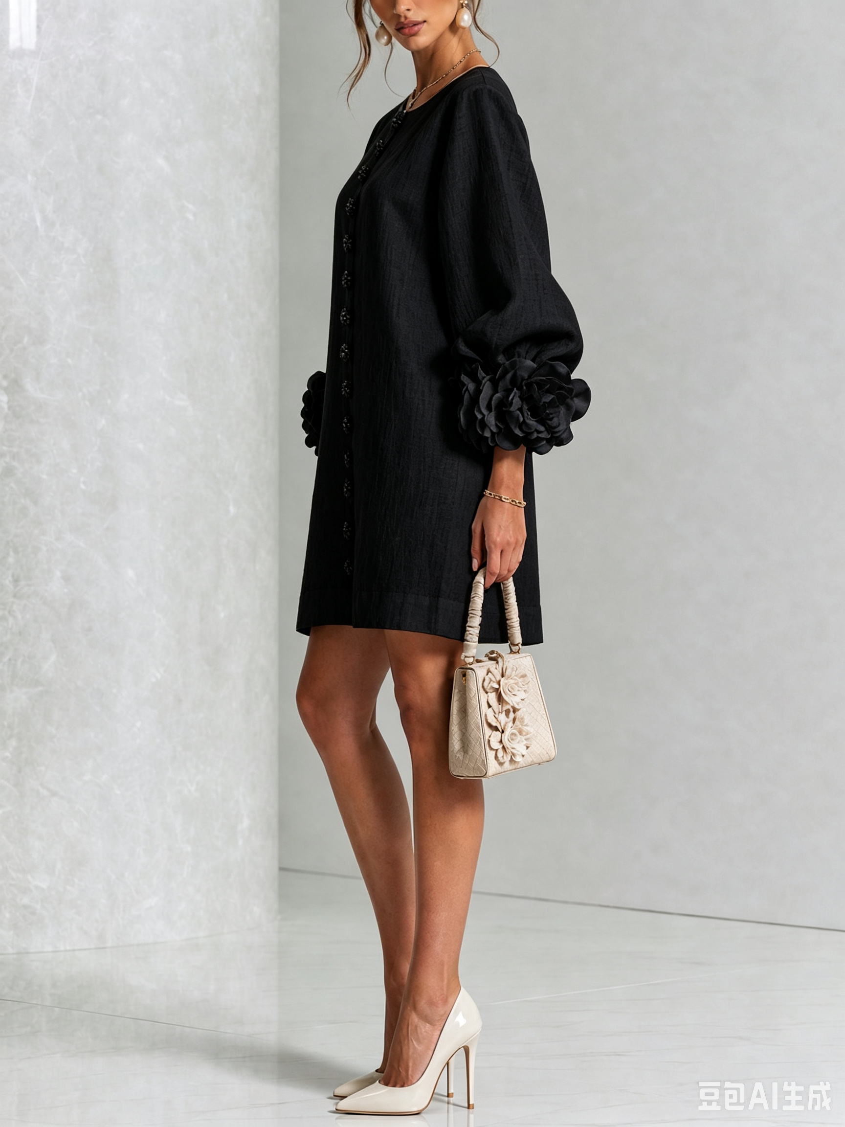 Flor | Minivestido con estampado floral y cierre de botones