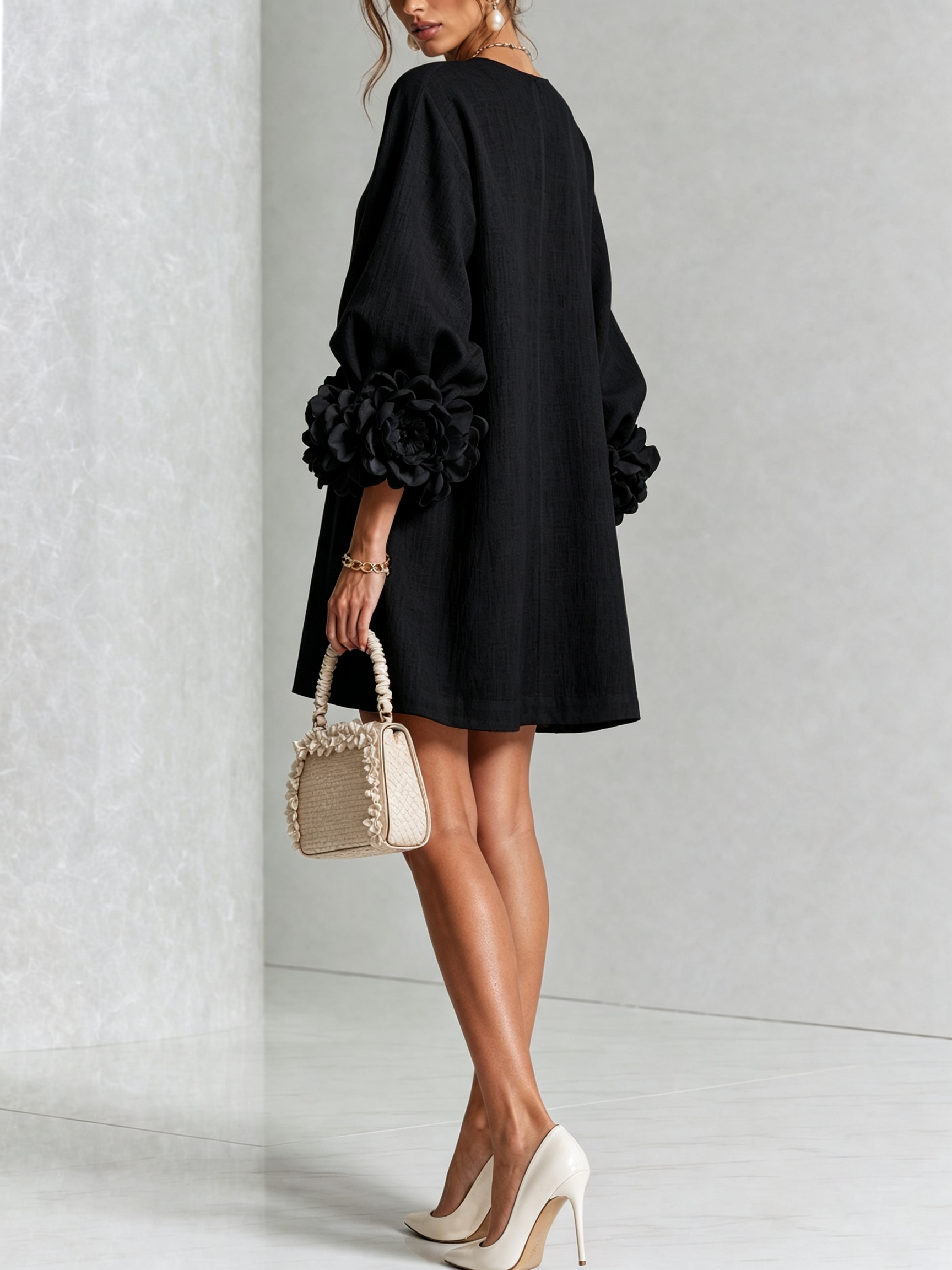 Flor | Minivestido con estampado floral y cierre de botones