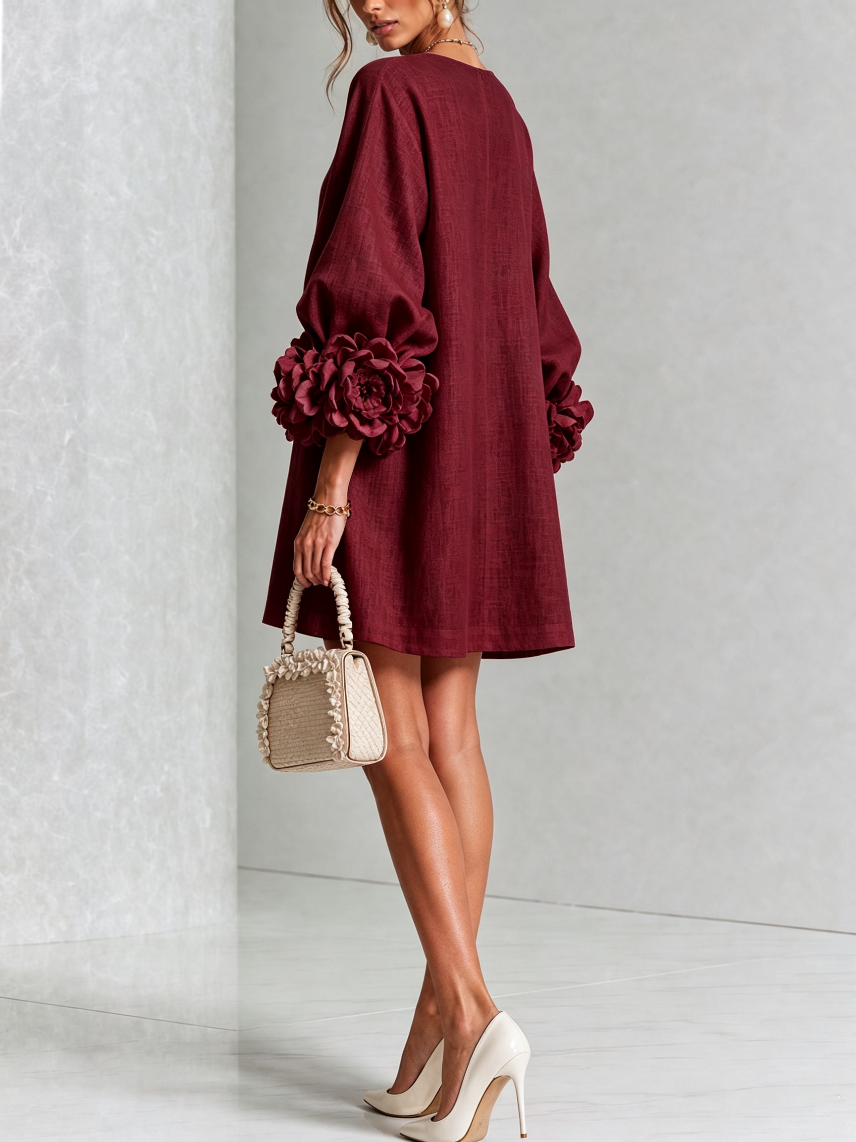 Flor | Minivestido con estampado floral y cierre de botones