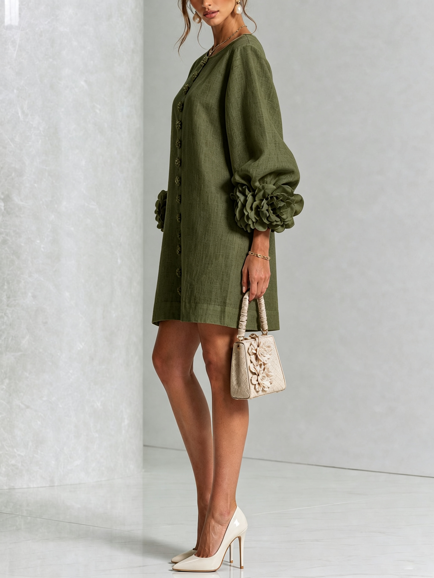 Flor | Minivestido con estampado floral y cierre de botones