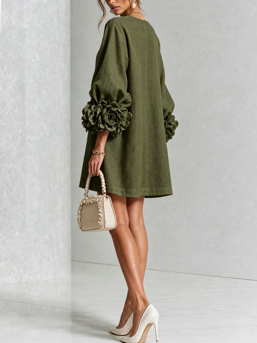 Flor | Minivestido con estampado floral y cierre de botones