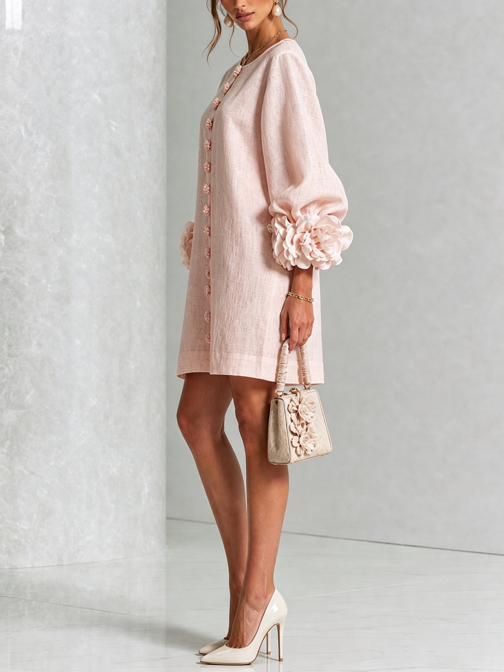 Flor | Minivestido con estampado floral y cierre de botones