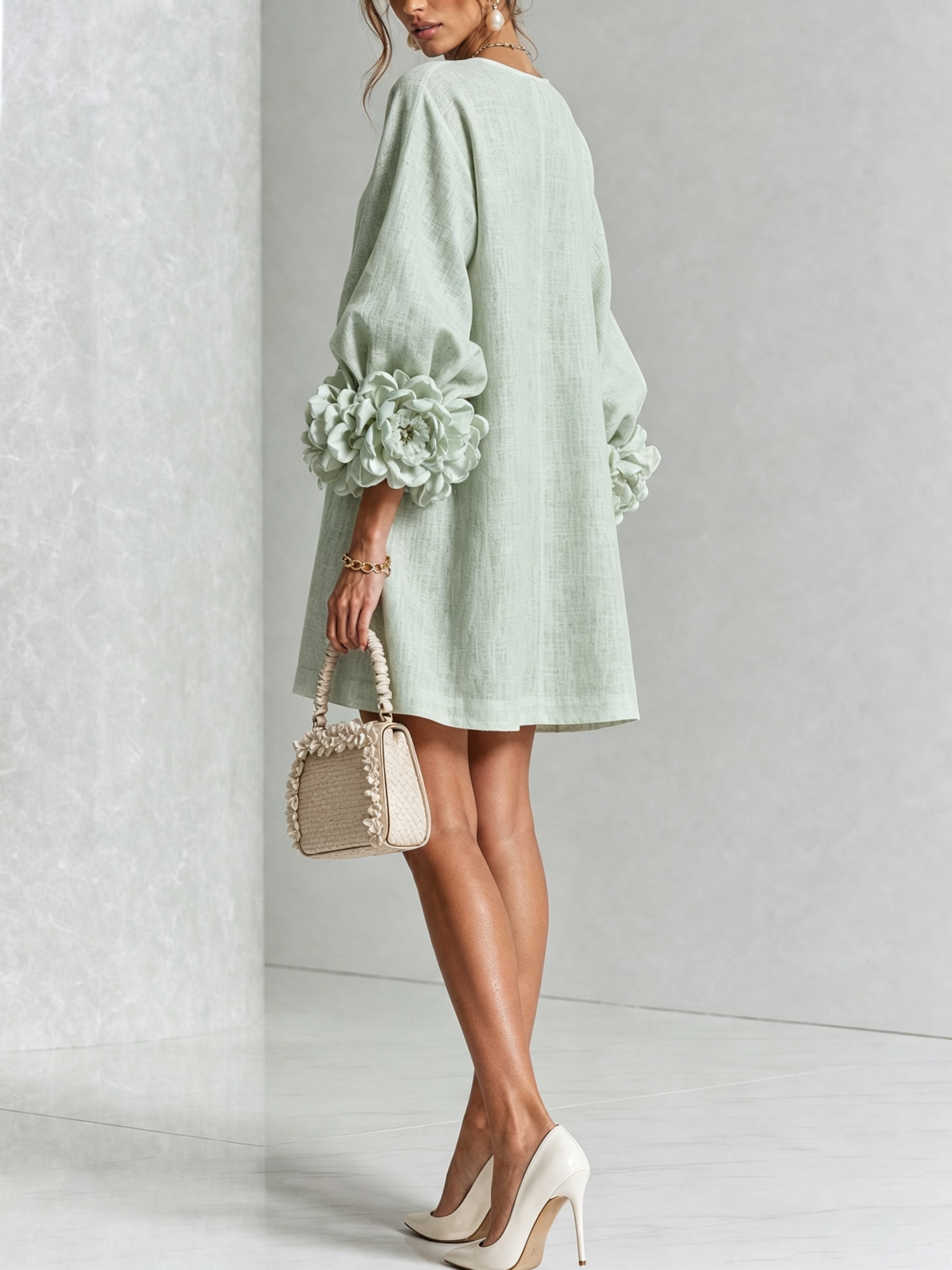 Flor | Minivestido con estampado floral y cierre de botones