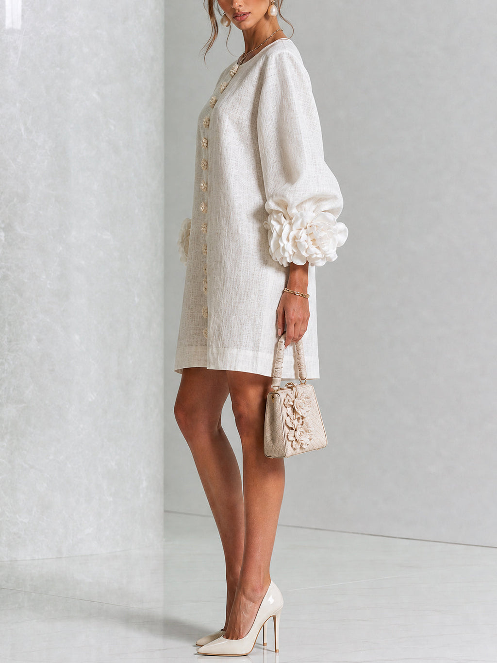 Flor | Minivestido con estampado floral y cierre de botones