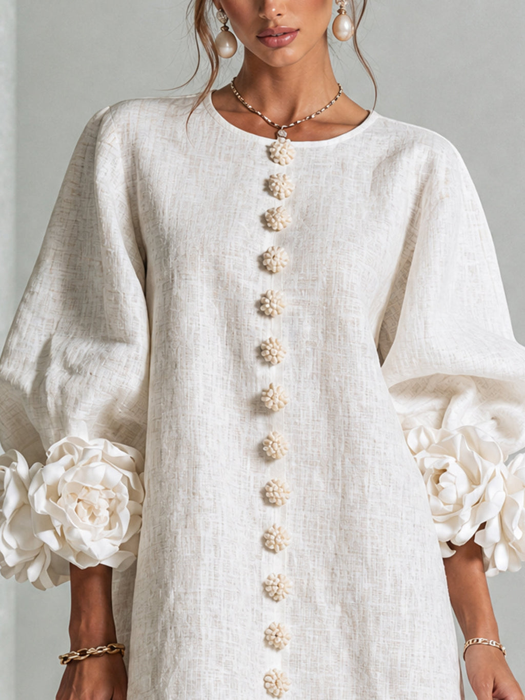 Flor | Minivestido con estampado floral y cierre de botones