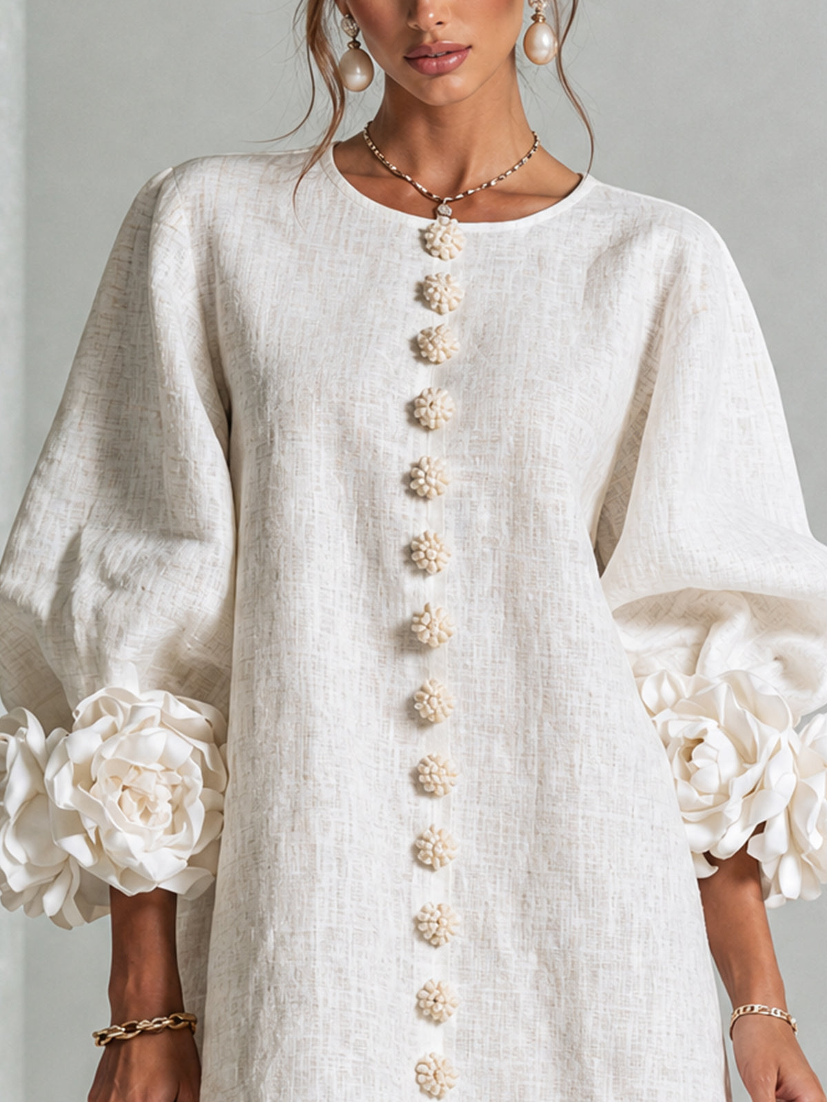 Flor | Minivestido con estampado floral y cierre de botones