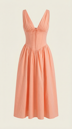 Vestido midi con escote en V Cassiopeia