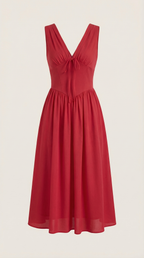 Vestido midi con escote en V Cassiopeia
