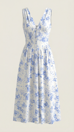 Vestido midi con escote en V Cassiopeia