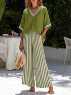 Amélia | Conjunto Suelto de Verano con Pantalón Fluido