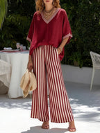 Amélia | Conjunto Suelto de Verano con Pantalón Fluido