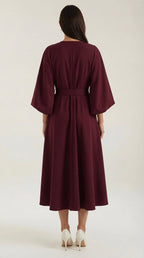 Vestido largo de Ana con cinturón