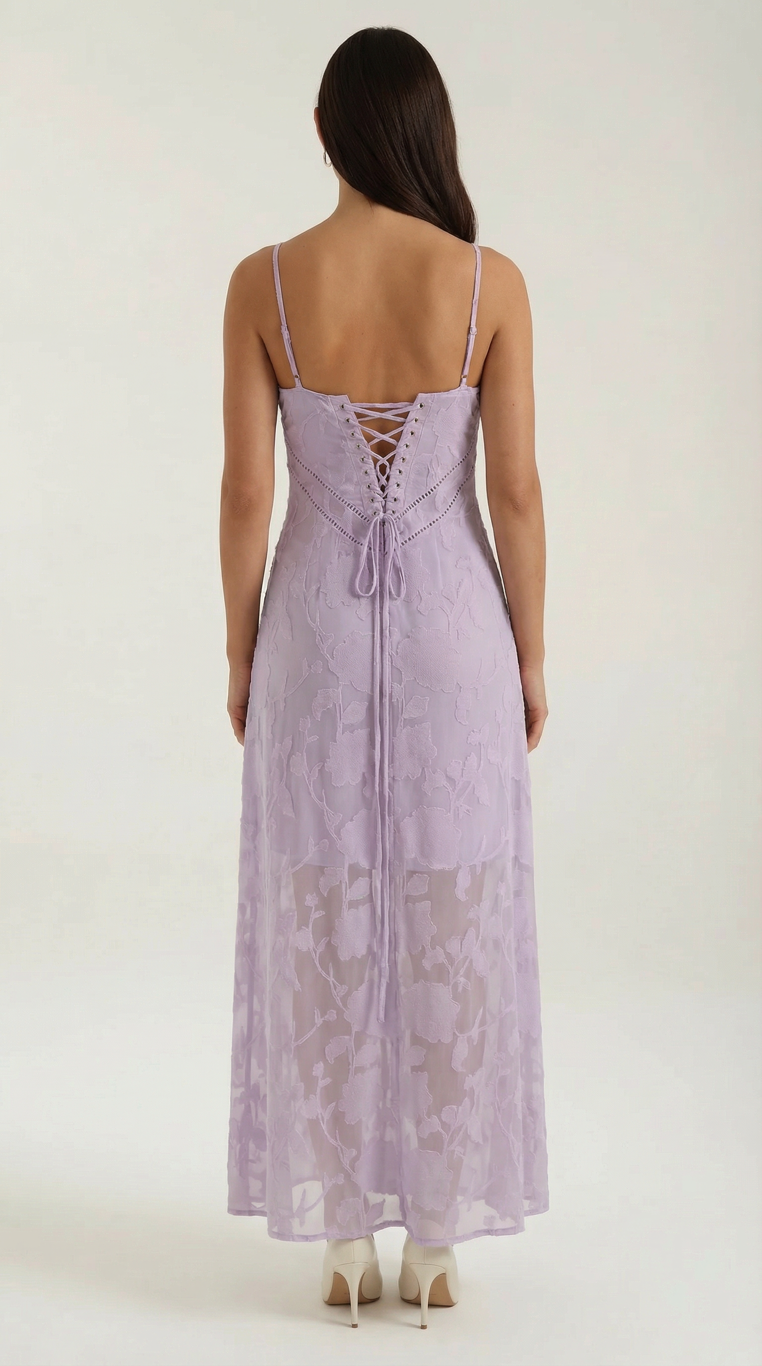 Vestido largo de encaje Arabelle