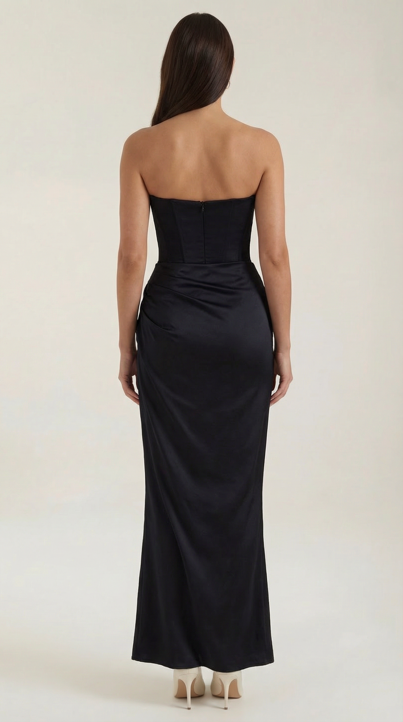 Vestido largo tipo corsé Fiorella