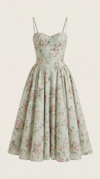 Vestido midi con corsé Odette