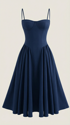 Vestido midi con corsé Odette