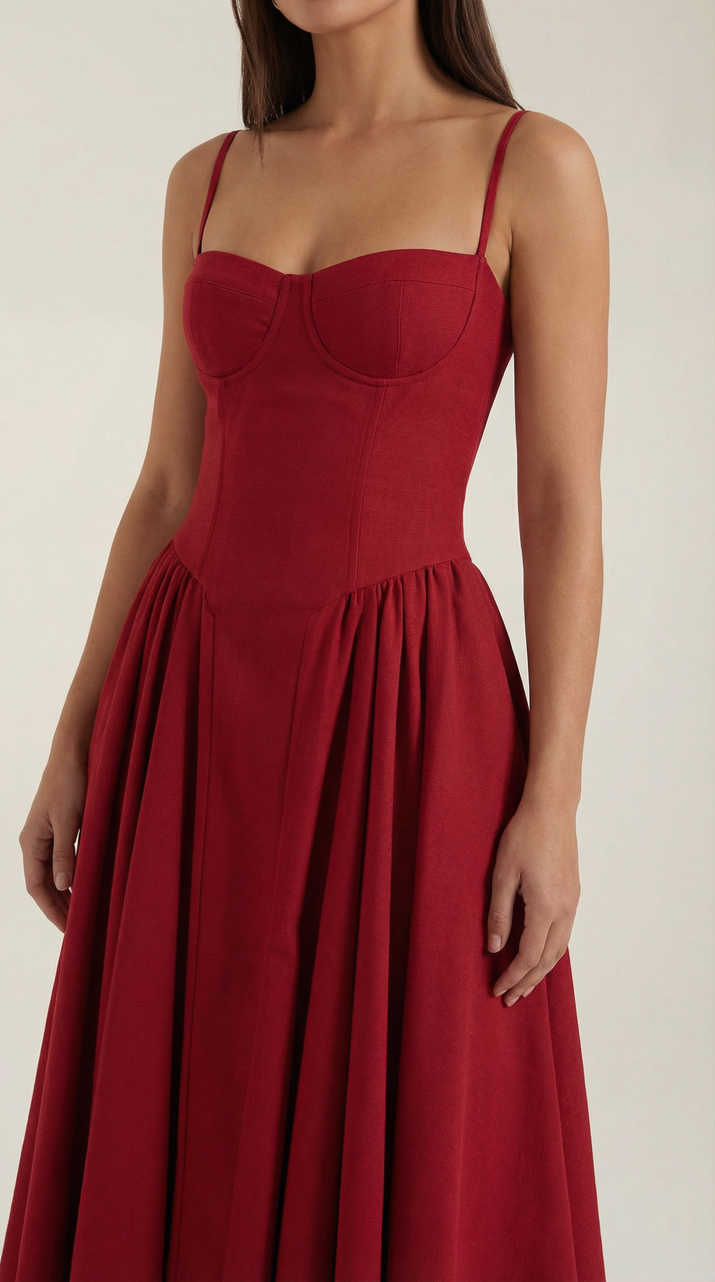 Vestido midi con corsé Odette