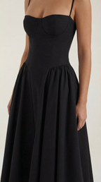 Vestido midi con corsé Odette