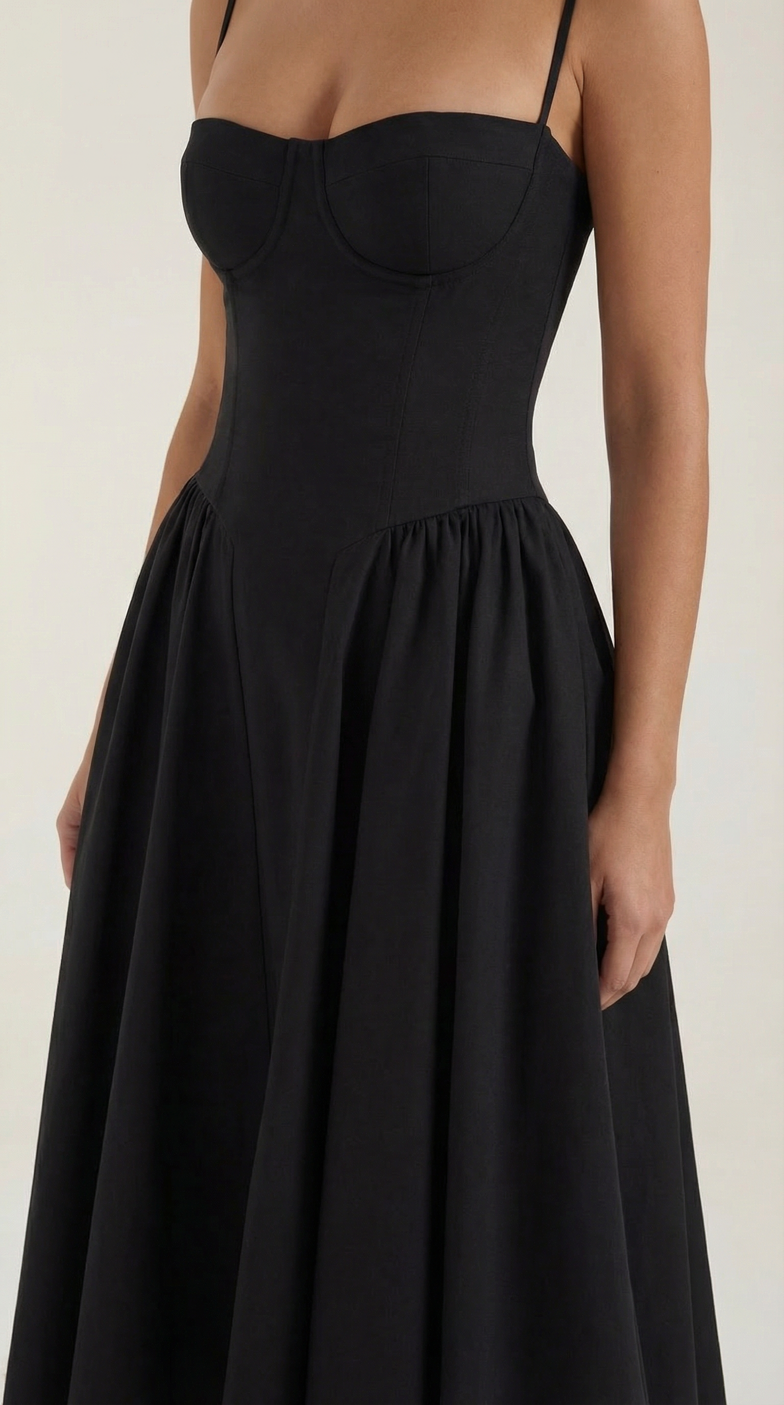 Vestido midi con corsé Odette
