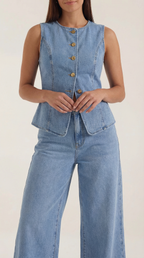 Conjunto Rhonda de Algodón y Denim