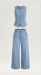 Conjunto Rhonda de Algodón y Denim