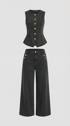 Conjunto Rhonda de Algodón y Denim