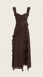 Vestido largo de Susan con volantes