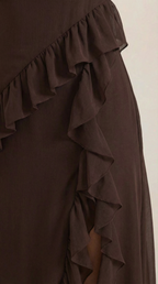 Vestido largo de Susan con volantes